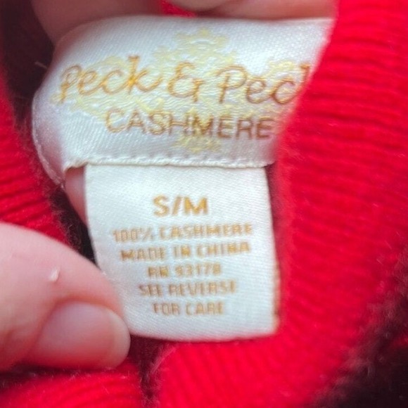 Quiet Luxury Cashmere Turtleneck Sweater Red Soft Knit Peck & Peck Women S/M - Picture 5 of 11